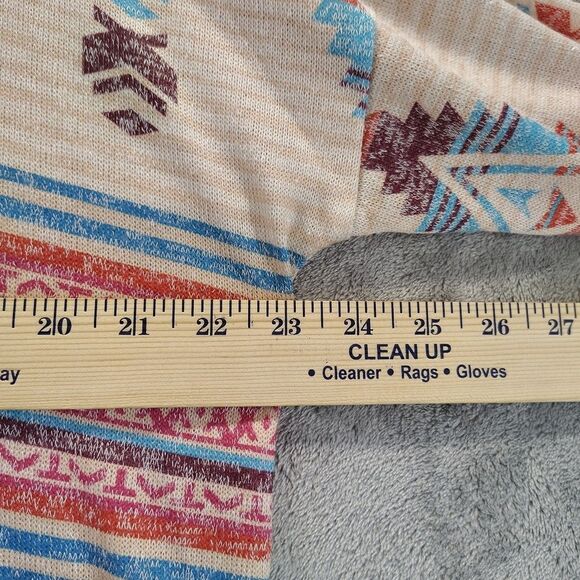 Panhandle Women Sz L Knit Long Sleeve Top Blouse Stretch Aztec Tribal Western - Picture 3 of 11